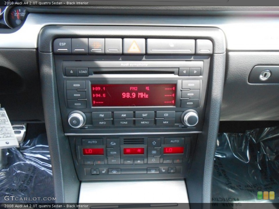 Black Interior Controls for the 2008 Audi A4 2.0T quattro Sedan #80920023