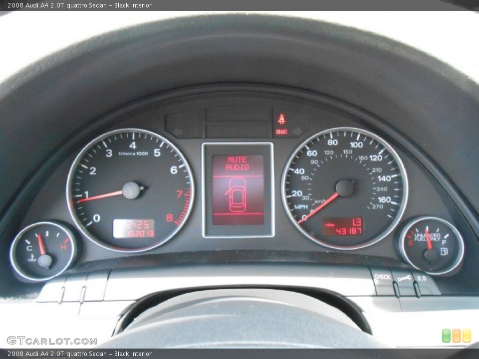 Black Interior Gauges for the 2008 Audi A4 2.0T quattro Sedan #80920071