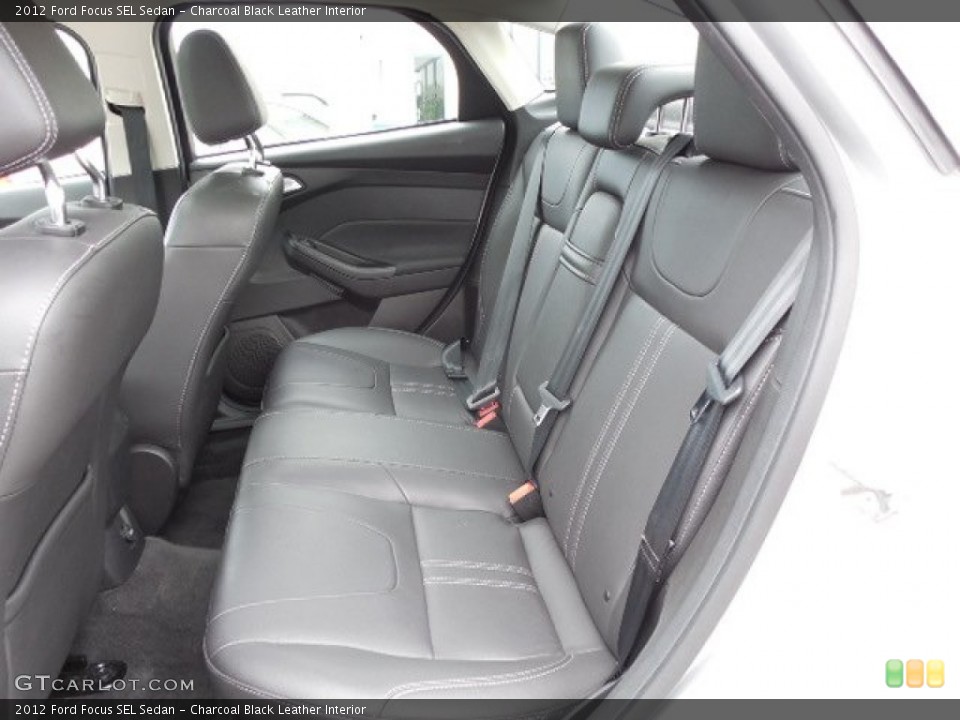 Charcoal Black Leather Interior Rear Seat for the 2012 Ford Focus SEL Sedan #80920887
