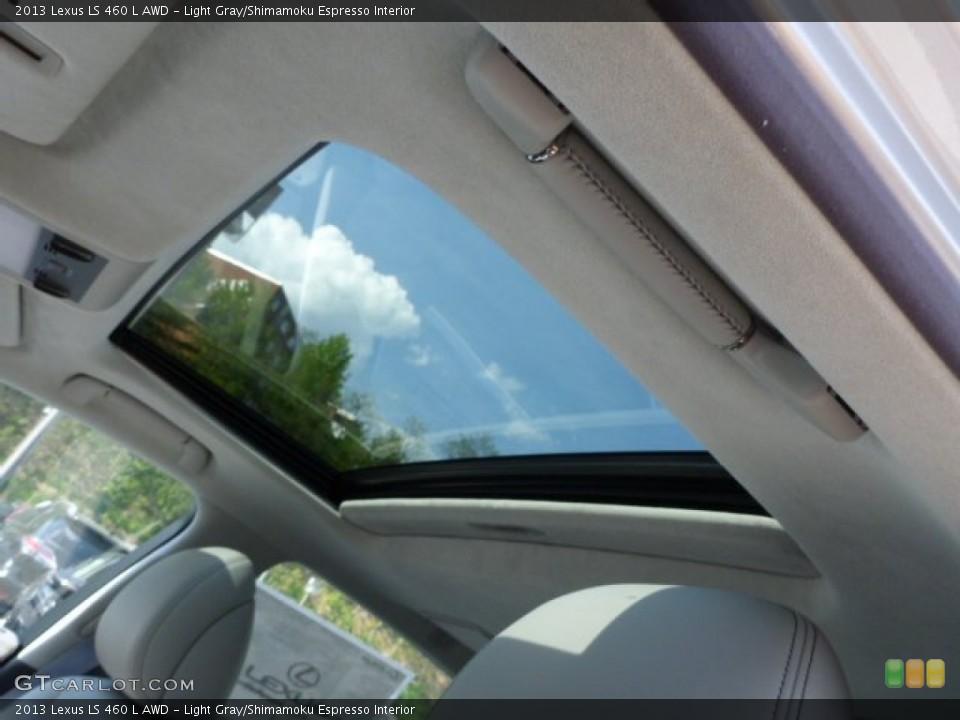 Light Gray/Shimamoku Espresso Interior Sunroof for the 2013 Lexus LS 460 L AWD #80928816