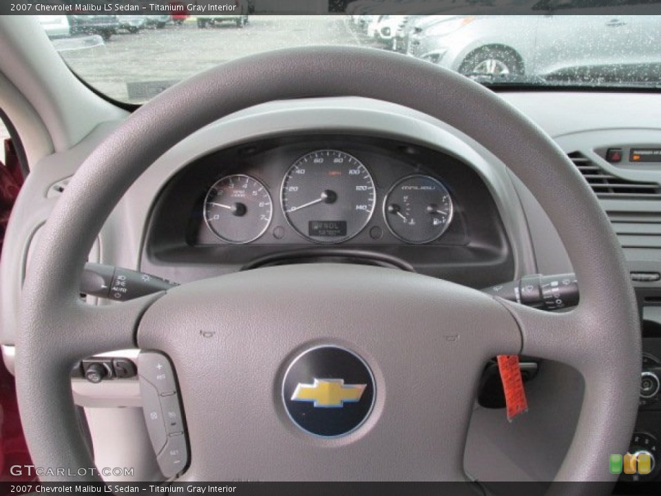 Titanium Gray Interior Steering Wheel for the 2007 Chevrolet Malibu LS Sedan #80931795
