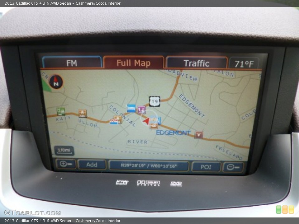 Cashmere/Cocoa Interior Navigation for the 2013 Cadillac CTS 4 3.6 AWD Sedan #80935254