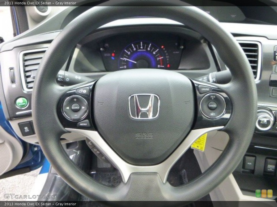 Gray Interior Steering Wheel for the 2013 Honda Civic EX Sedan #80937102