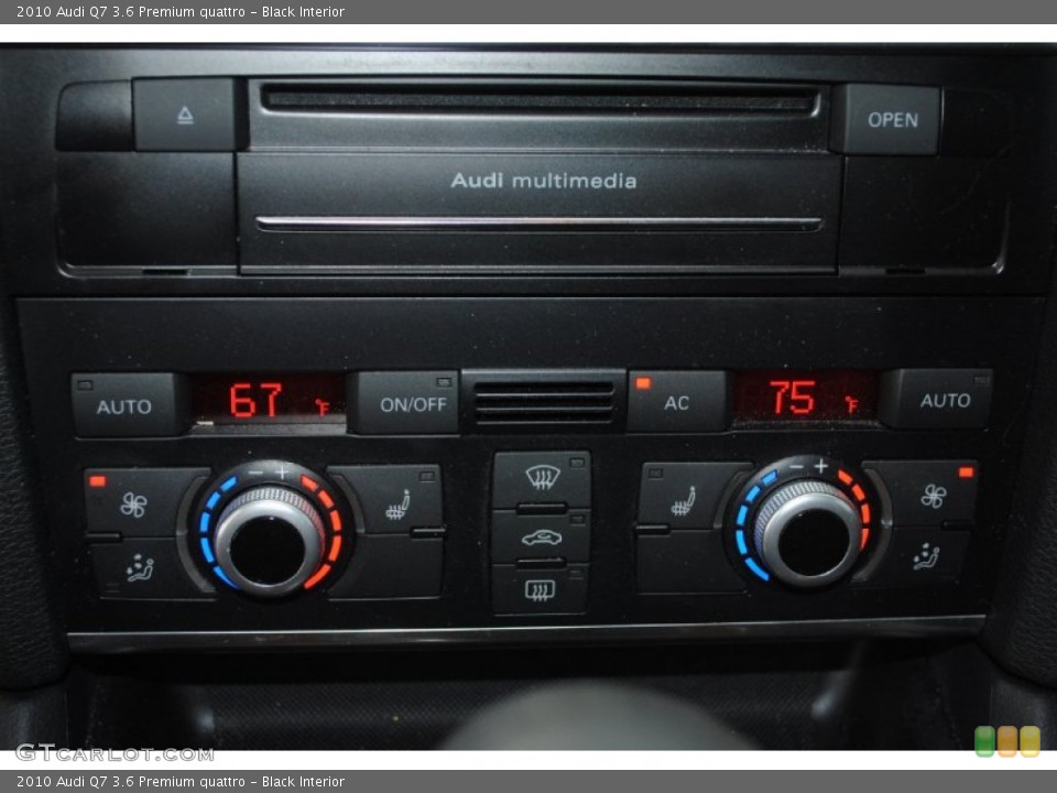 Black Interior Controls for the 2010 Audi Q7 3.6 Premium quattro #80937881