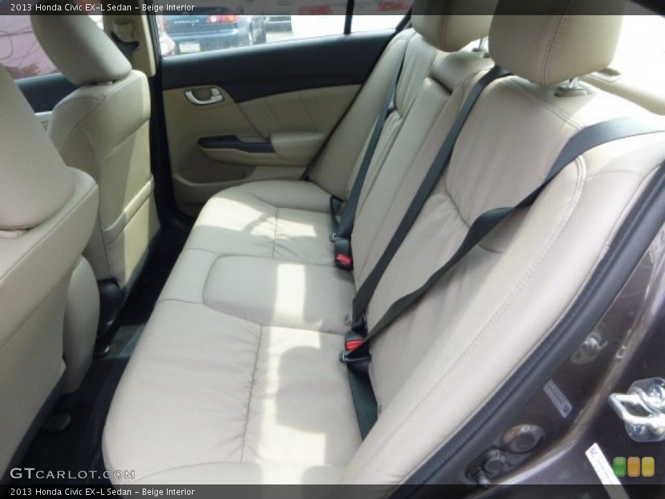 Beige Interior Rear Seat for the 2013 Honda Civic EX-L Sedan #80938404