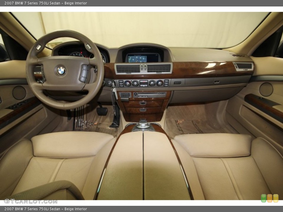 Beige Interior Dashboard for the 2007 BMW 7 Series 750Li Sedan #80943184