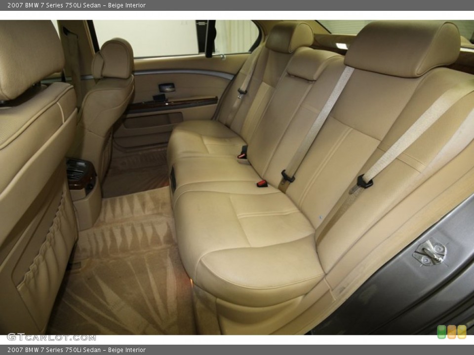 Beige Interior Rear Seat for the 2007 BMW 7 Series 750Li Sedan #80943291