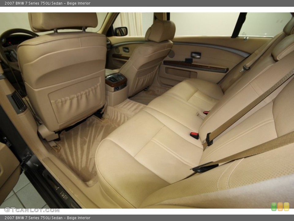 Beige Interior Rear Seat for the 2007 BMW 7 Series 750Li Sedan #80943462