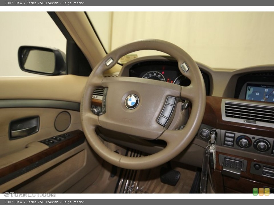 Beige Interior Steering Wheel for the 2007 BMW 7 Series 750Li Sedan #80943504