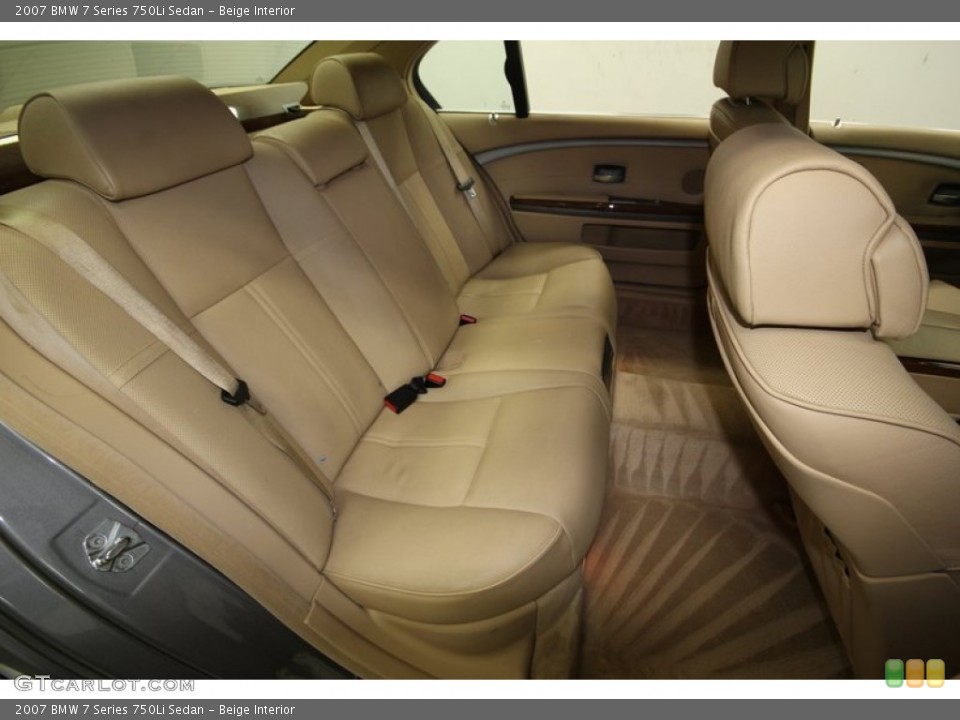 Beige Interior Rear Seat for the 2007 BMW 7 Series 750Li Sedan #80943600