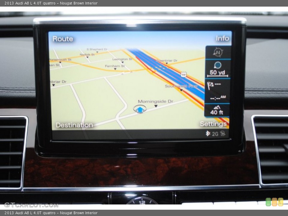 Nougat Brown Interior Navigation for the 2013 Audi A8 L 4.0T quattro #80945385