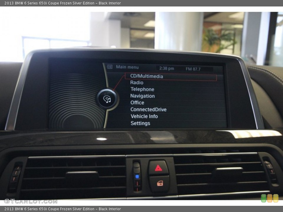 Black Interior Controls for the 2013 BMW 6 Series 650i Coupe Frozen Silver Edition #80945853