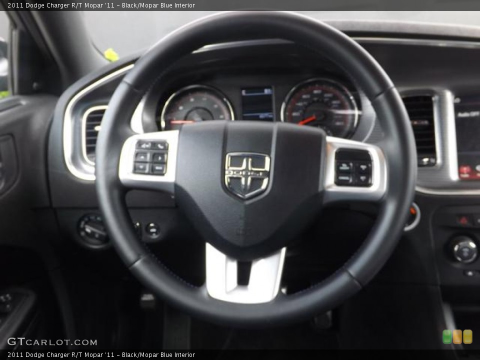 Black/Mopar Blue Interior Steering Wheel for the 2011 Dodge Charger R/T Mopar '11 #80946601