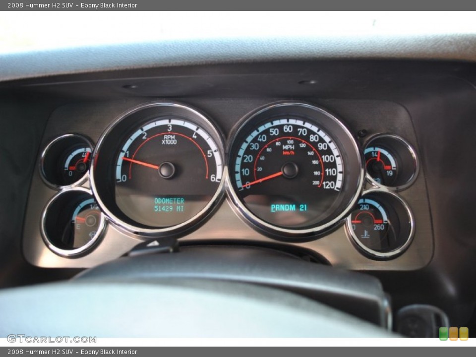 Ebony Black Interior Gauges for the 2008 Hummer H2 SUV #80956381