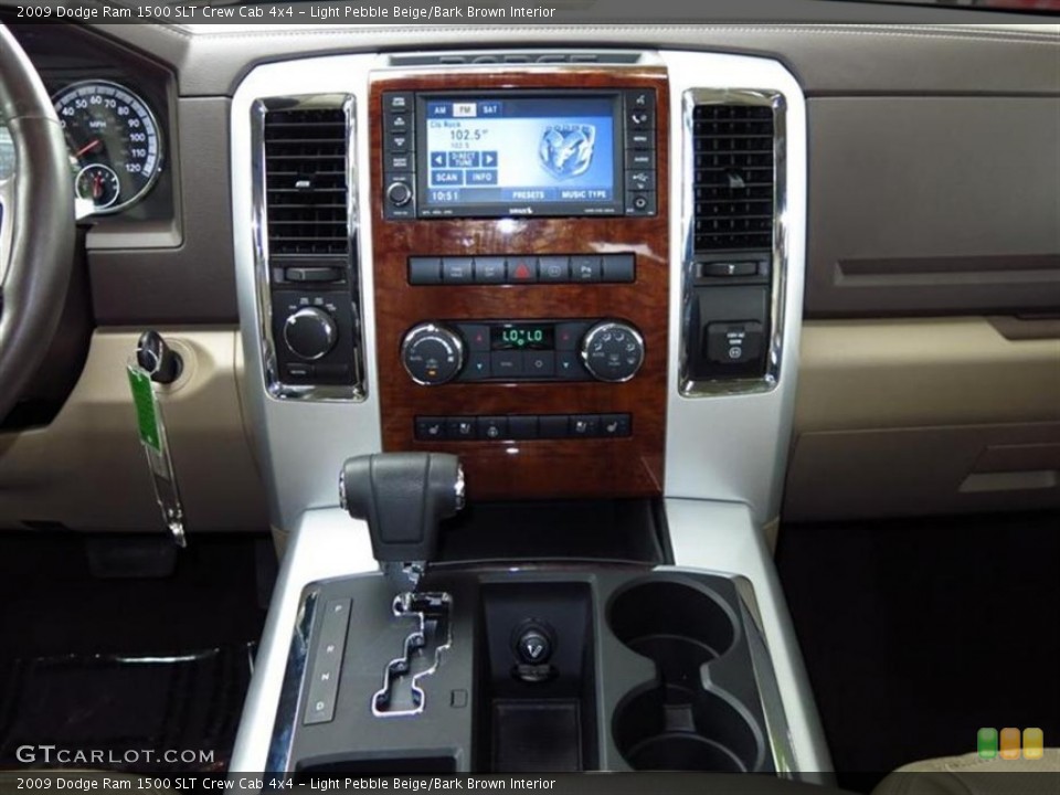 Light Pebble Beige/Bark Brown Interior Controls for the 2009 Dodge Ram 1500 SLT Crew Cab 4x4 #80957026