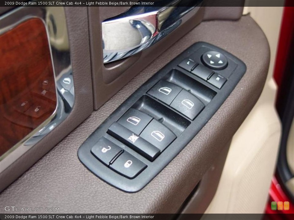 Light Pebble Beige/Bark Brown Interior Controls for the 2009 Dodge Ram 1500 SLT Crew Cab 4x4 #80957086