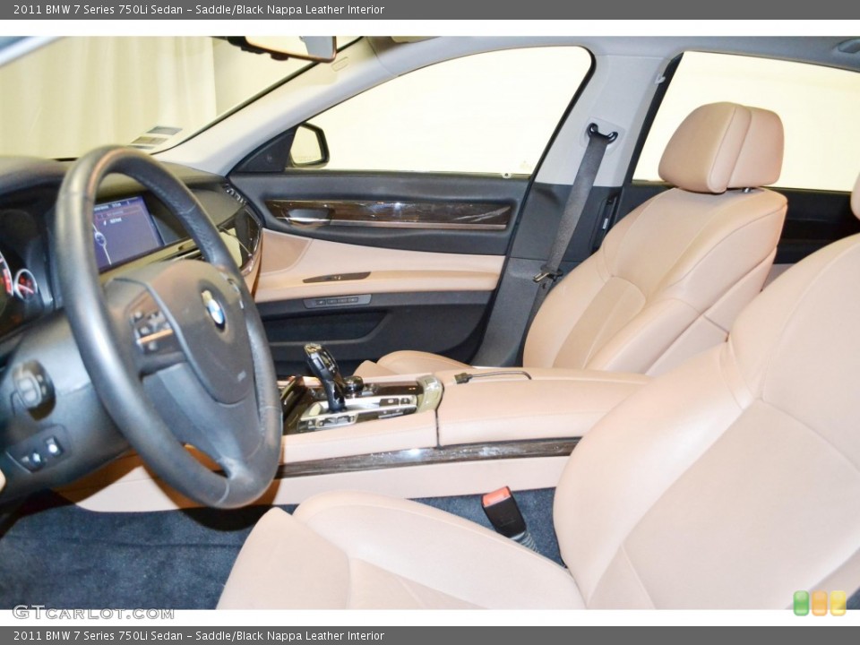 Saddle/Black Nappa Leather Interior Photo for the 2011 BMW 7 Series 750Li Sedan #80957266