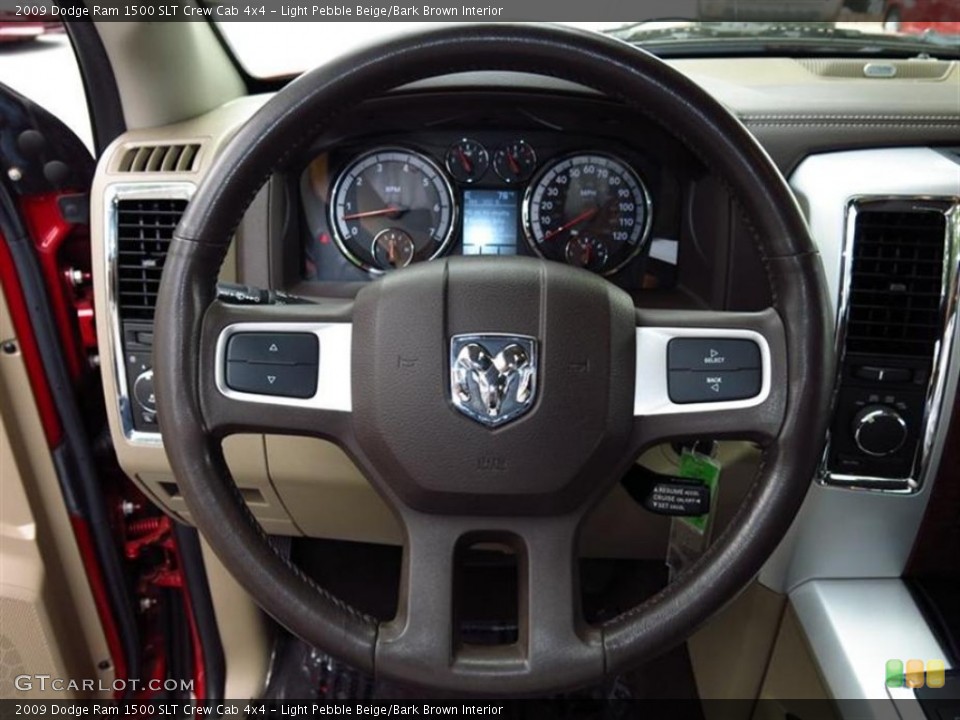Light Pebble Beige/Bark Brown Interior Steering Wheel for the 2009 Dodge Ram 1500 SLT Crew Cab 4x4 #80957328