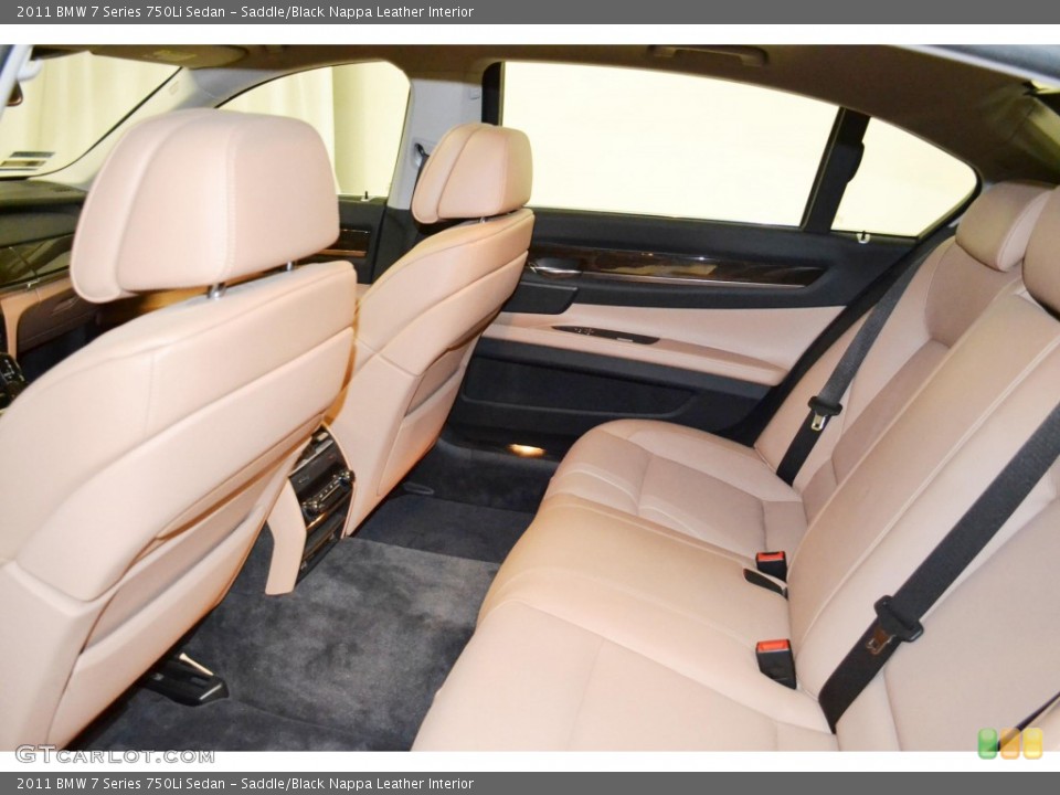 Saddle/Black Nappa Leather Interior Rear Seat for the 2011 BMW 7 Series 750Li Sedan #80957371