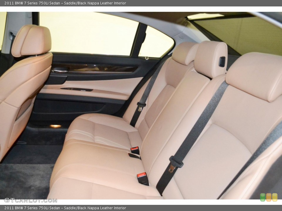 Saddle/Black Nappa Leather Interior Rear Seat for the 2011 BMW 7 Series 750Li Sedan #80957414
