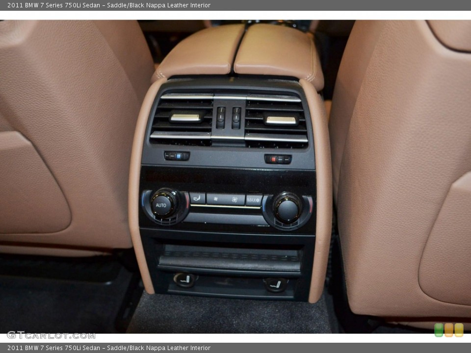 Saddle/Black Nappa Leather Interior Controls for the 2011 BMW 7 Series 750Li Sedan #80957578