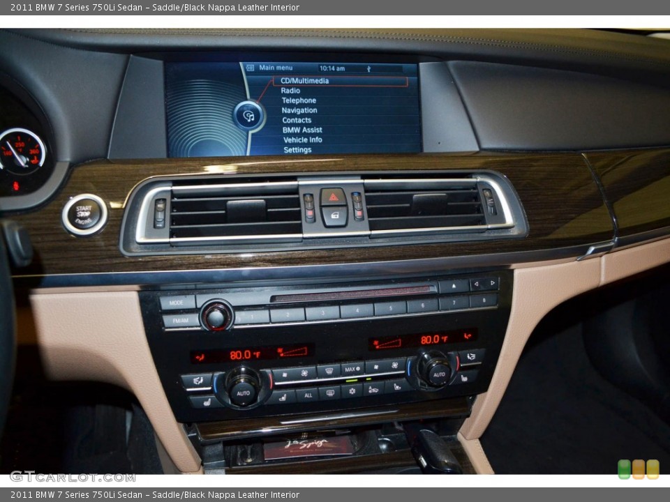 Saddle/Black Nappa Leather Interior Controls for the 2011 BMW 7 Series 750Li Sedan #80957749