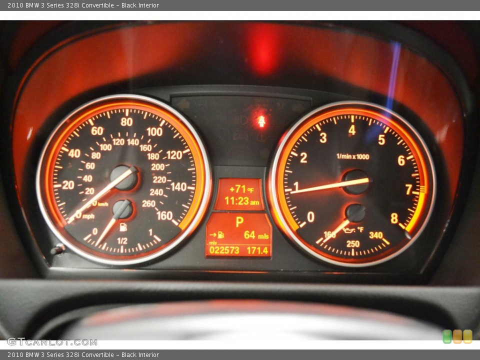 Black Interior Gauges for the 2010 BMW 3 Series 328i Convertible #80959273