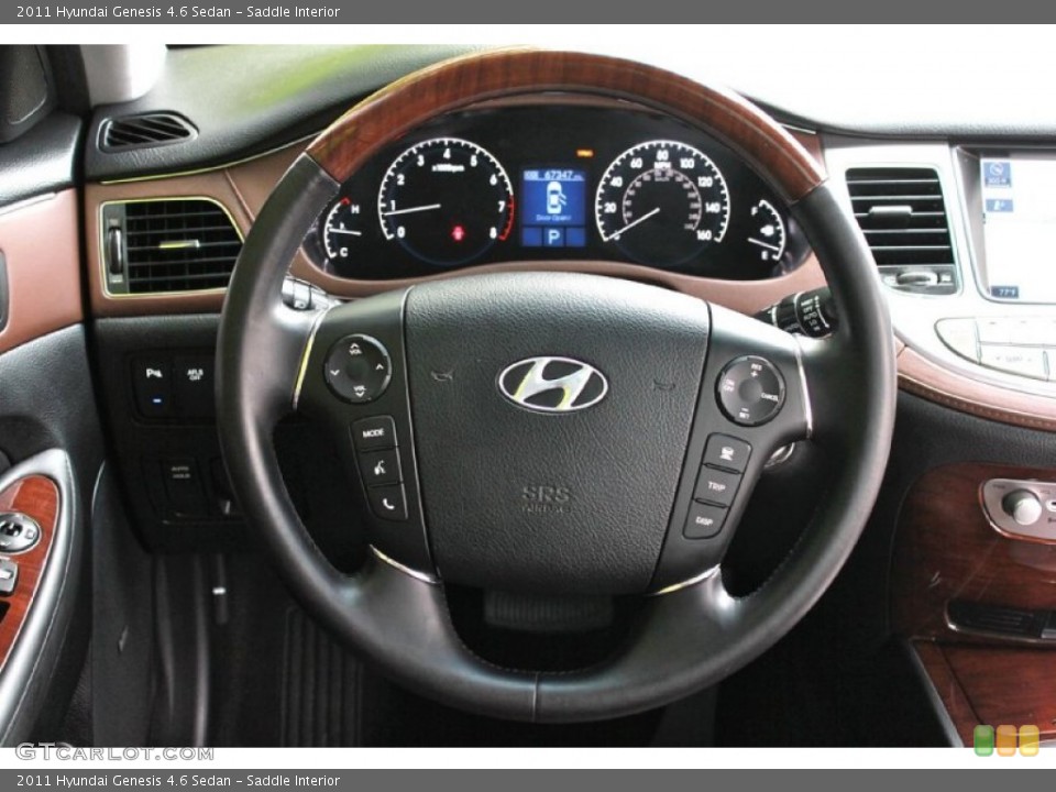 Saddle Interior Steering Wheel for the 2011 Hyundai Genesis 4.6 Sedan #80965375