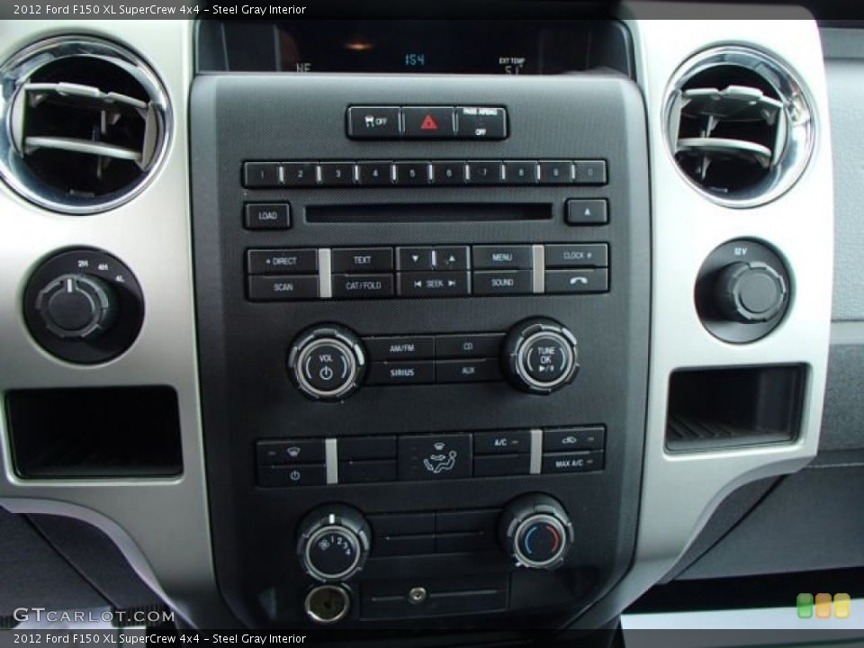 Steel Gray Interior Controls for the 2012 Ford F150 XL SuperCrew 4x4 #80976212