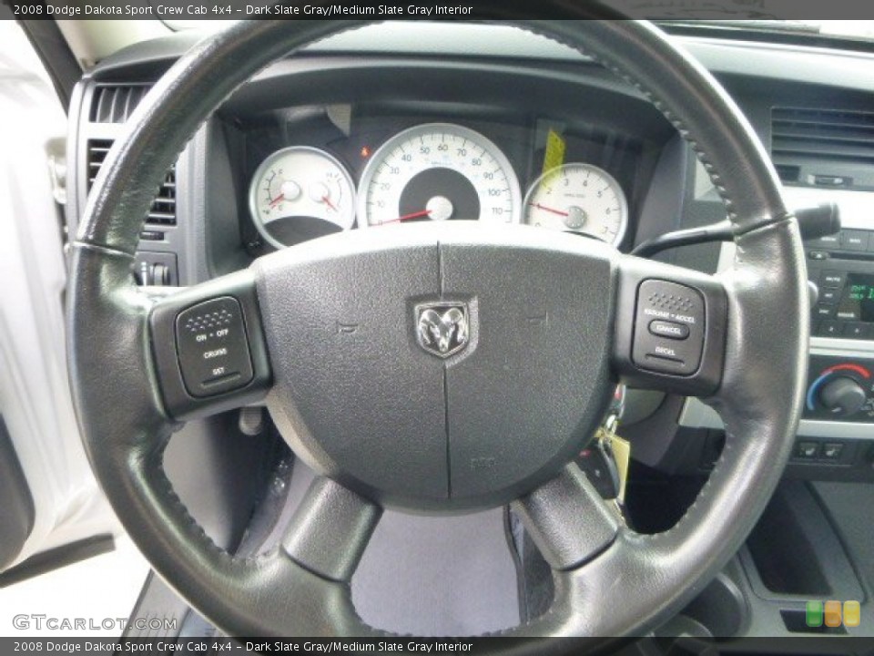 Dark Slate Gray/Medium Slate Gray Interior Steering Wheel for the 2008 Dodge Dakota Sport Crew Cab 4x4 #80977583