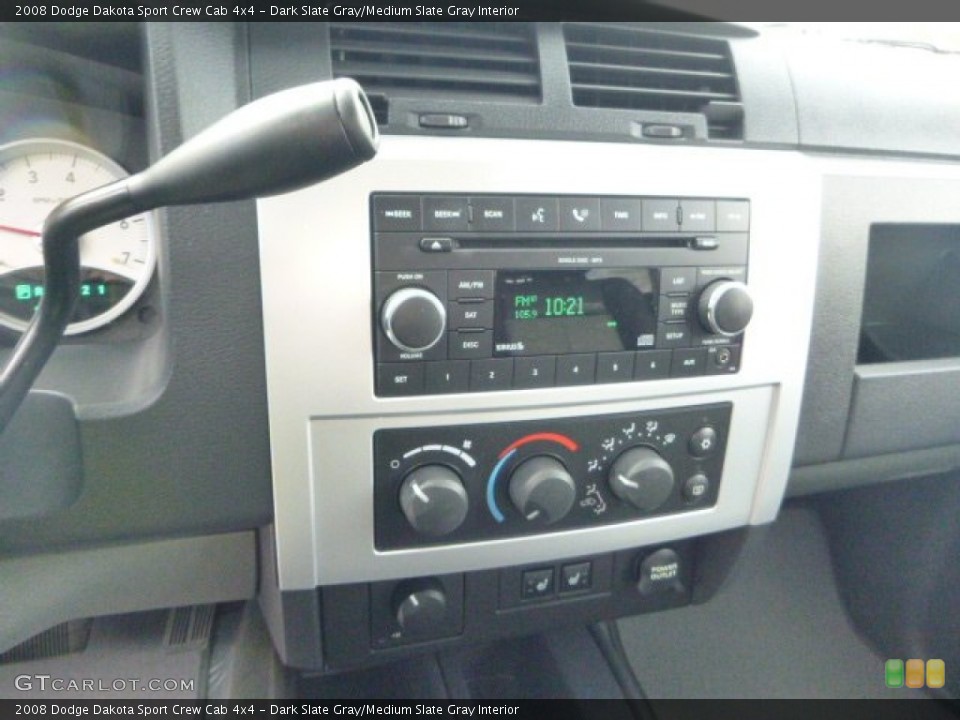 Dark Slate Gray/Medium Slate Gray Interior Controls for the 2008 Dodge Dakota Sport Crew Cab 4x4 #80977615