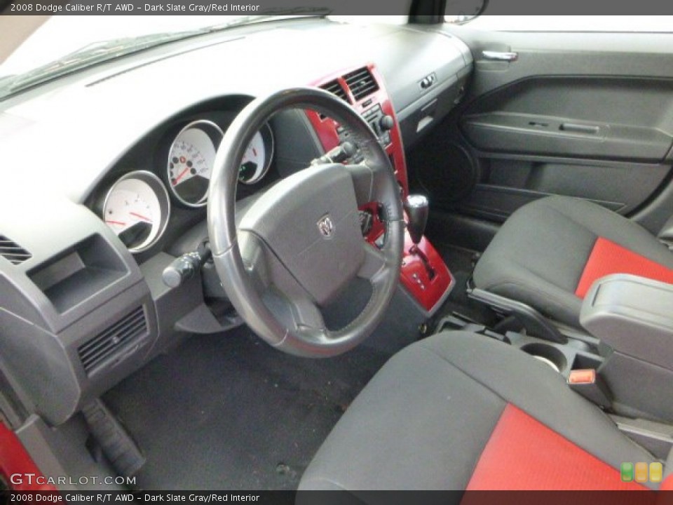 Dark Slate Gray/Red Interior Prime Interior for the 2008 Dodge Caliber R/T AWD #80978321