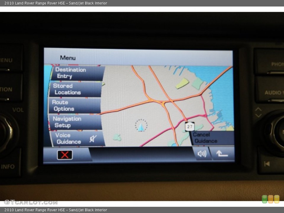 Sand/Jet Black Interior Navigation for the 2010 Land Rover Range Rover HSE #80981481