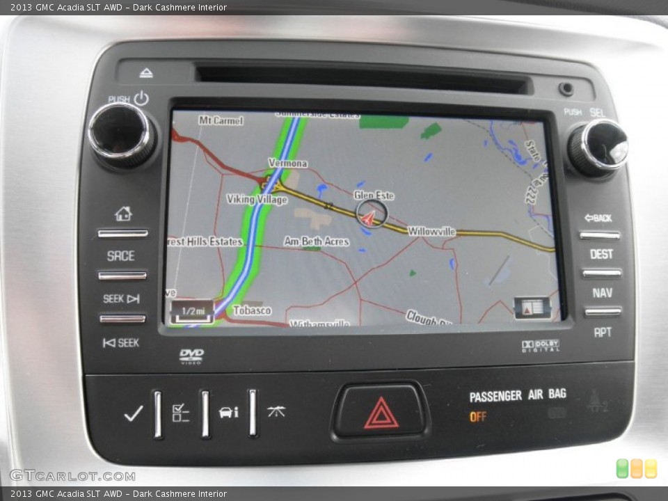 Dark Cashmere Interior Navigation for the 2013 GMC Acadia SLT AWD #80984642