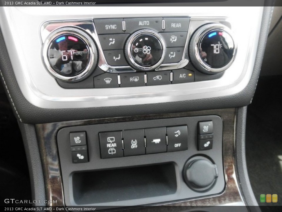 Dark Cashmere Interior Controls for the 2013 GMC Acadia SLT AWD #80984678