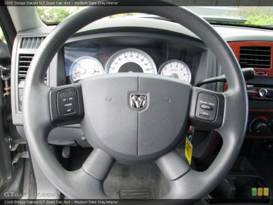 Medium Slate Gray Interior Steering Wheel for the 2005 Dodge Dakota SLT Quad Cab 4x4 #80989619