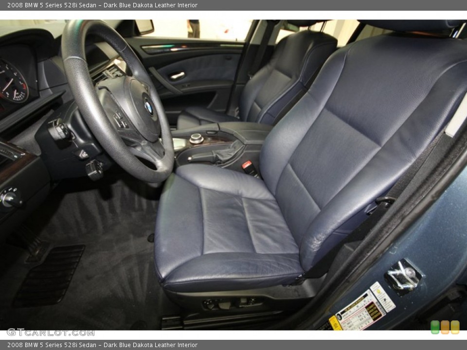 Dark Blue Dakota Leather Interior Photo for the 2008 BMW 5 Series 528i Sedan #80992078