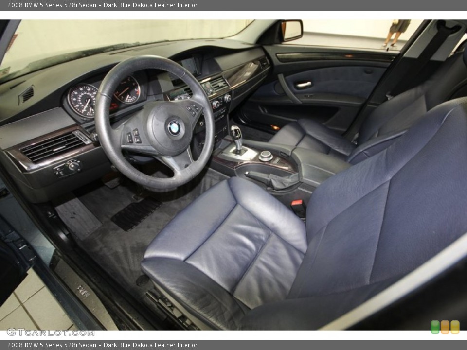 Dark Blue Dakota Leather Interior Prime Interior for the 2008 BMW 5 Series 528i Sedan #80992296