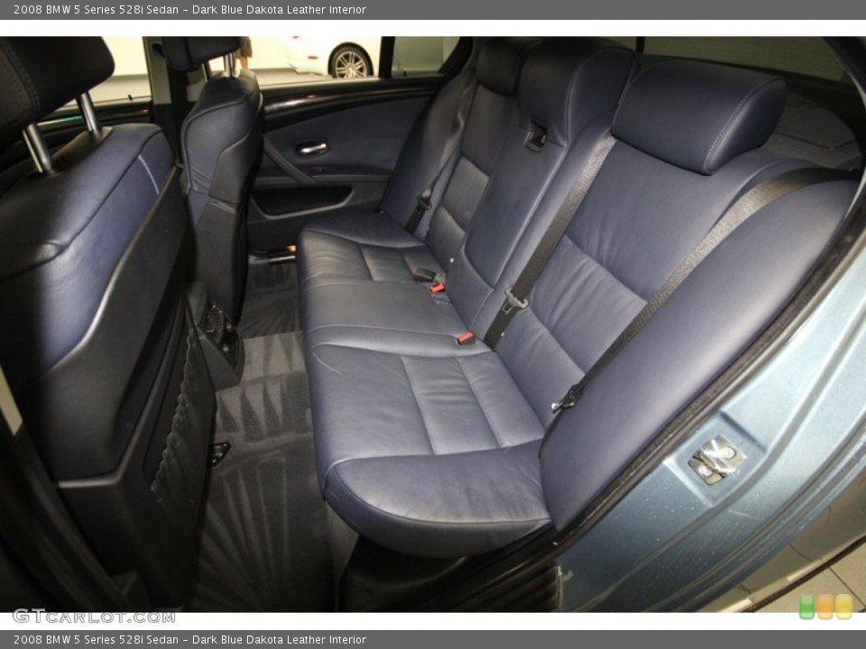 Dark Blue Dakota Leather Interior Rear Seat for the 2008 BMW 5 Series 528i Sedan #80992319