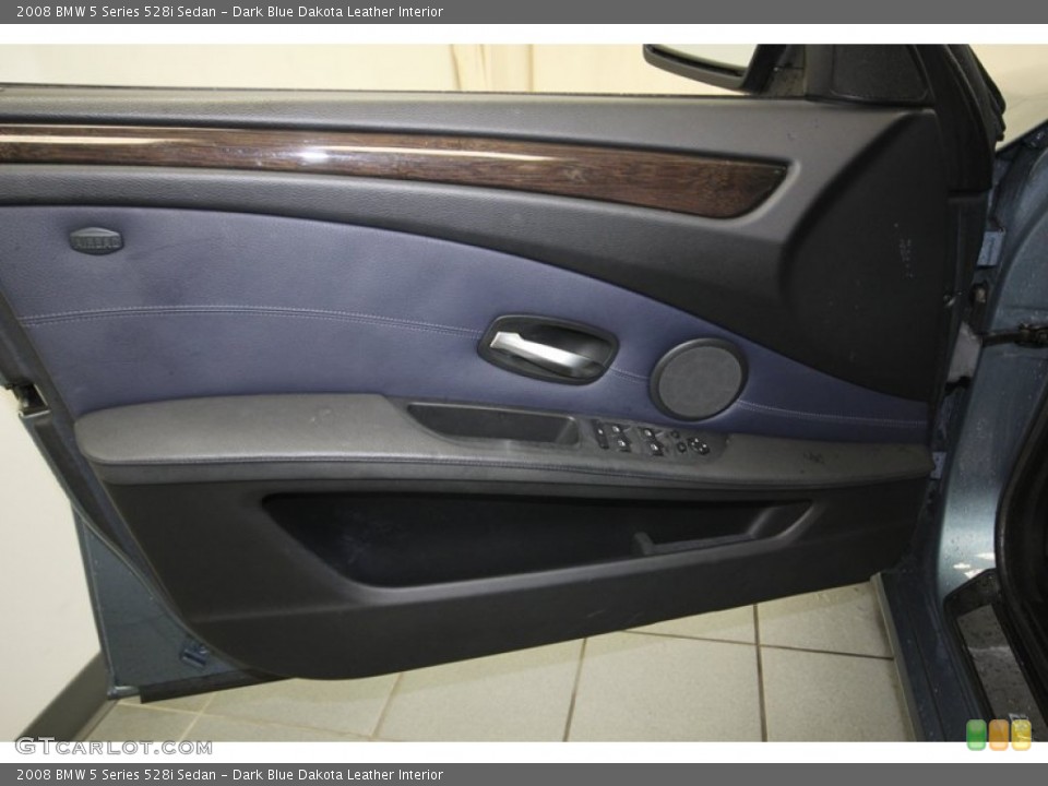 Dark Blue Dakota Leather Interior Door Panel for the 2008 BMW 5 Series 528i Sedan #80992339
