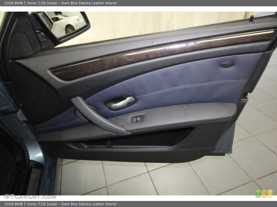 Dark Blue Dakota Leather Interior Door Panel for the 2008 BMW 5 Series 528i Sedan #80992902