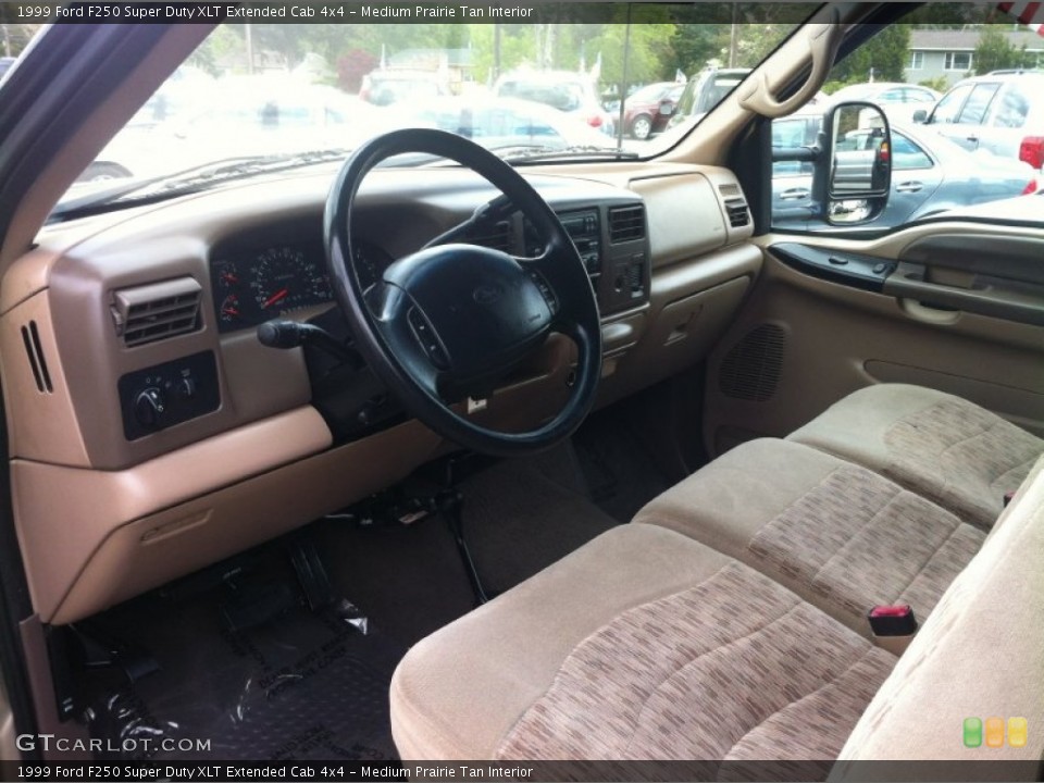Medium Prairie Tan Interior Prime Interior for the 1999 Ford F250 Super Duty XLT Extended Cab 4x4 #80995022