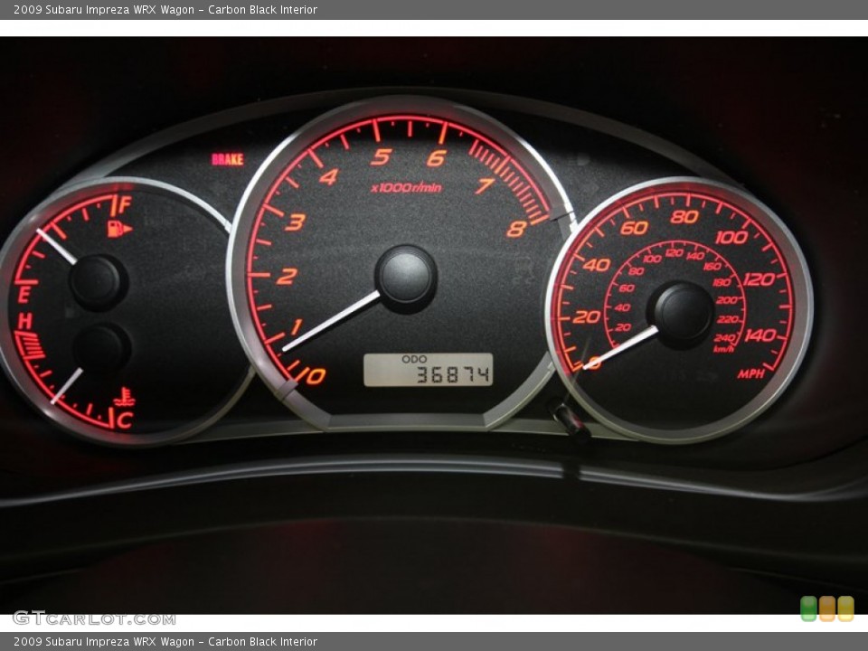 Carbon Black Interior Gauges for the 2009 Subaru Impreza WRX Wagon #80995778