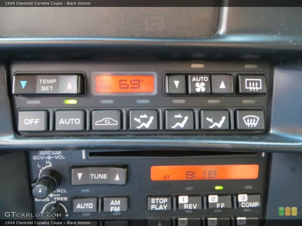 Black Interior Controls for the 1994 Chevrolet Corvette Coupe #80996167