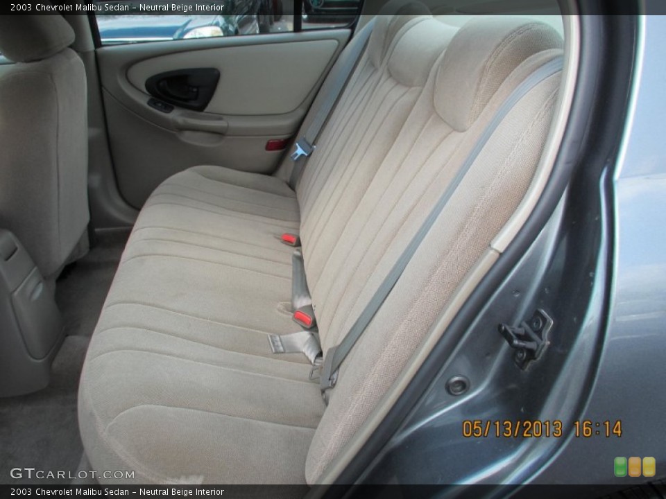 Neutral Beige Interior Rear Seat for the 2003 Chevrolet Malibu Sedan #81003683