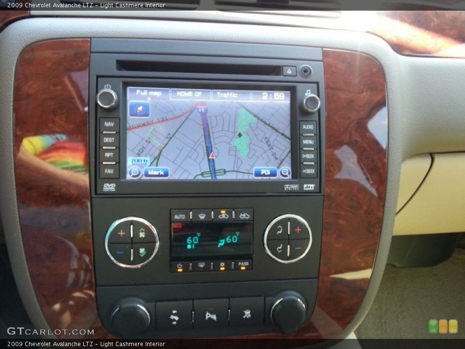 Light Cashmere Interior Navigation for the 2009 Chevrolet Avalanche LTZ #81008557