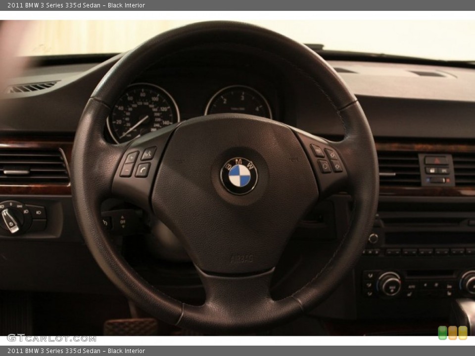 Black Interior Steering Wheel for the 2011 BMW 3 Series 335d Sedan #81030312