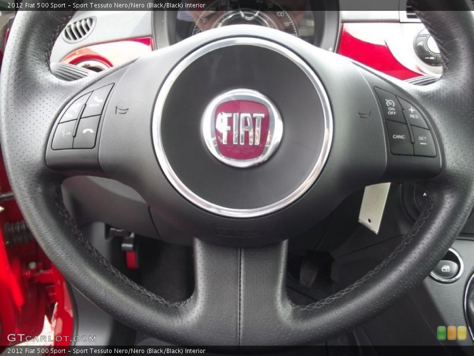 Sport Tessuto Nero/Nero (Black/Black) Interior Steering Wheel for the 2012 Fiat 500 Sport #81042691