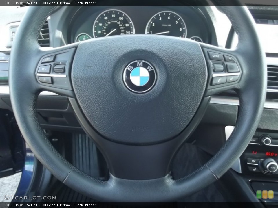 Black Interior Steering Wheel for the 2010 BMW 5 Series 550i Gran Turismo #81046335