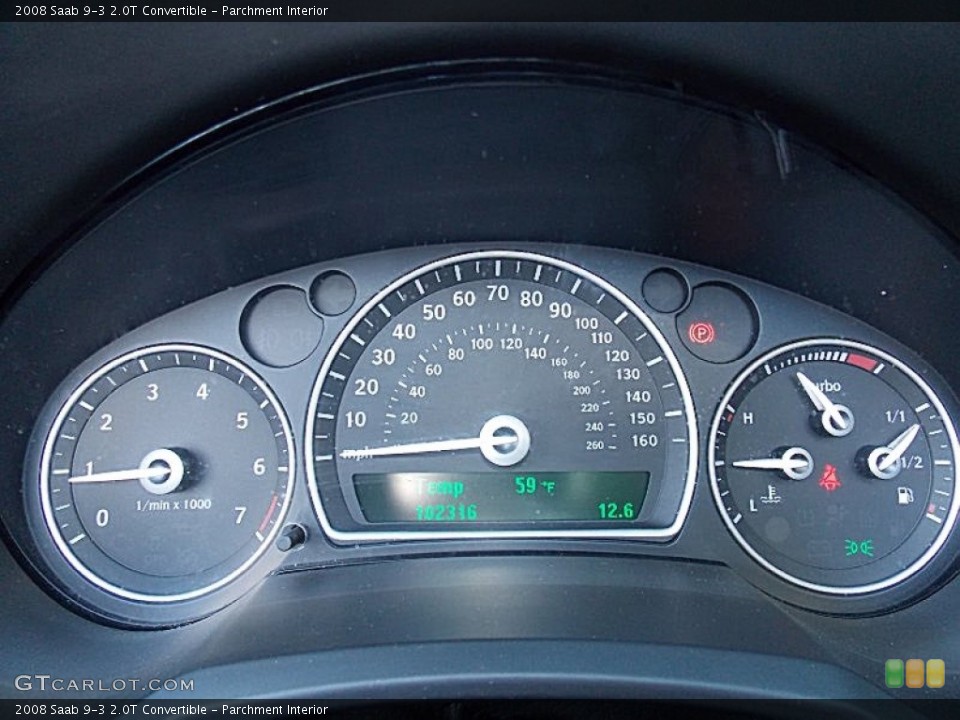 Parchment Interior Gauges for the 2008 Saab 9-3 2.0T Convertible #81053283
